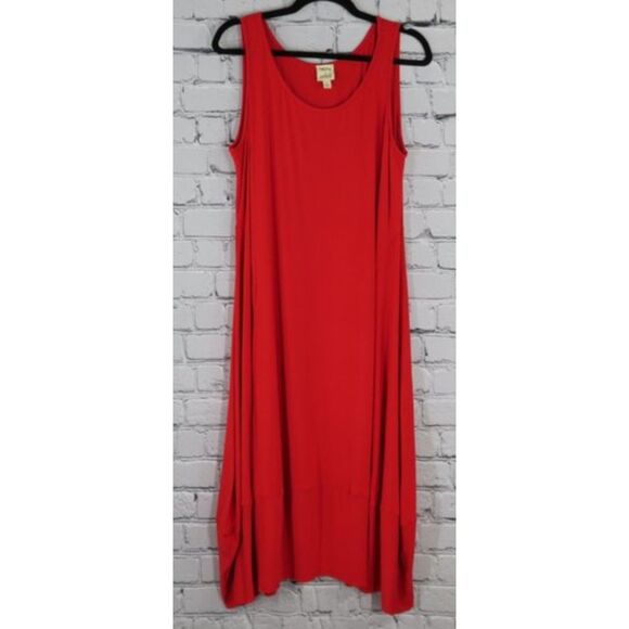 NEW NWOT Red Sz Large Soft Stretchy Sleeveless Midi Tank Dress TRUTH & STYLE - Picture 3 of 4